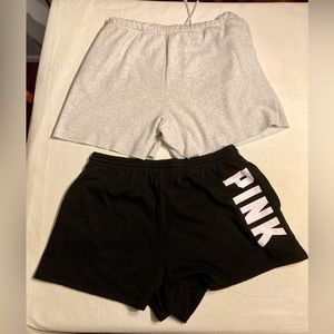 Pink Victoria’s Secrets sweat shorts gray is XL & Black is XXL.